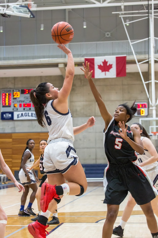 Jan going up for a layup in red shoes